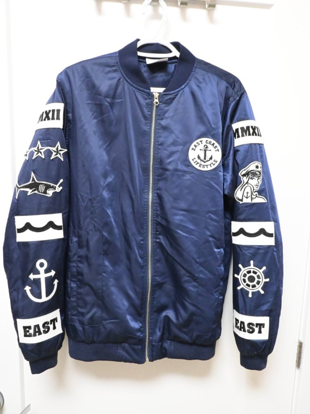 East Coast Lifestyle Navy Nautical Bomber Jacket